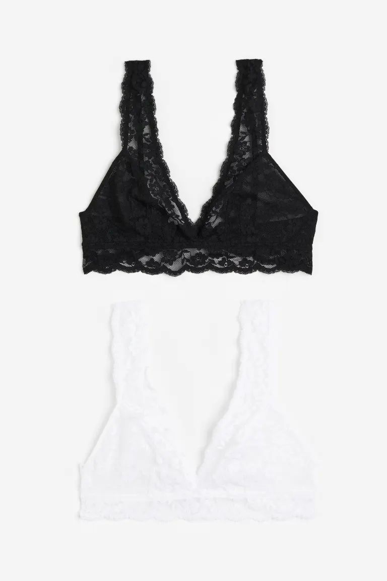 2-pack Soft-cup Lace Bras | H&M (US + CA)