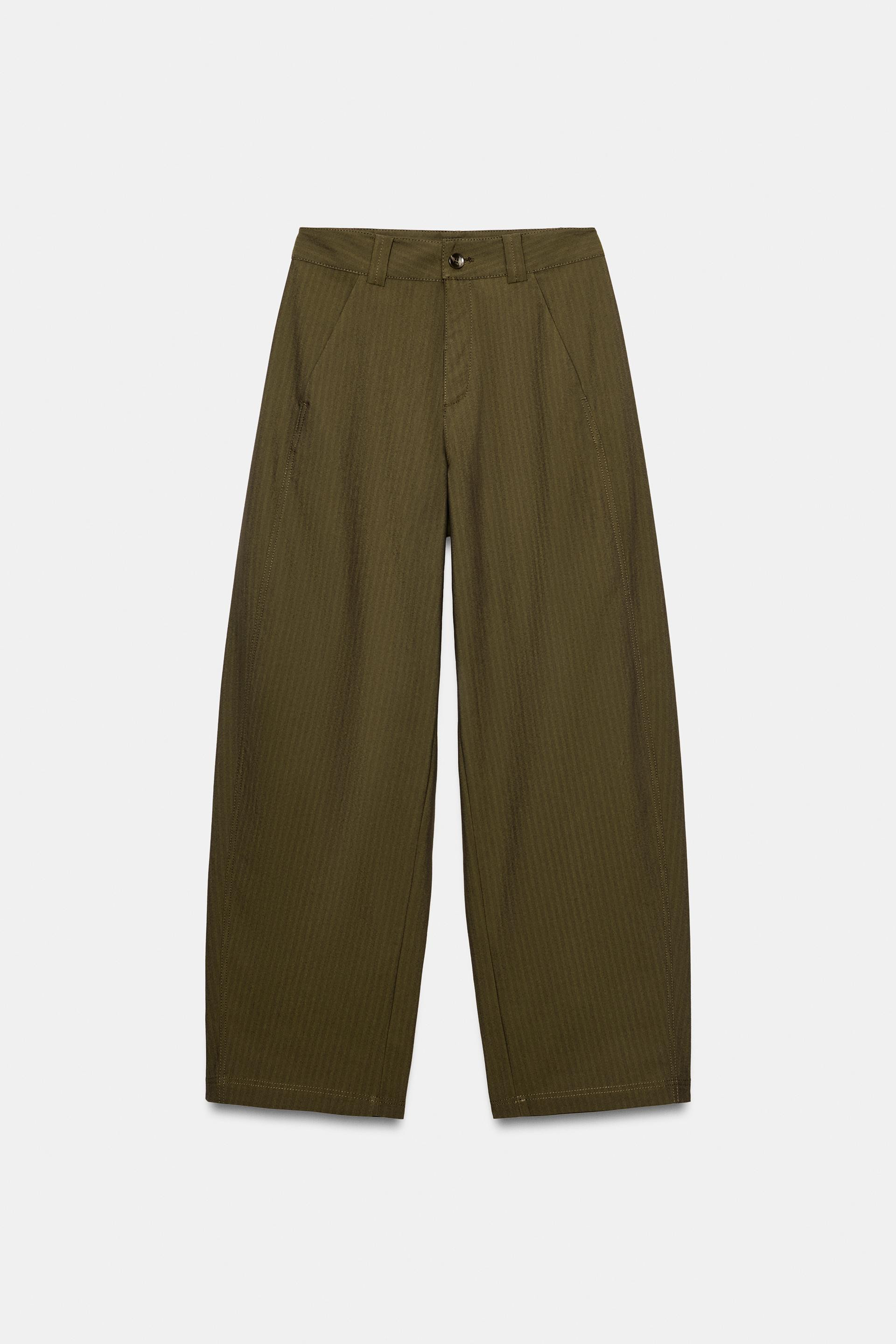 STRIPED BARREL-LEG PANTS | Zara US