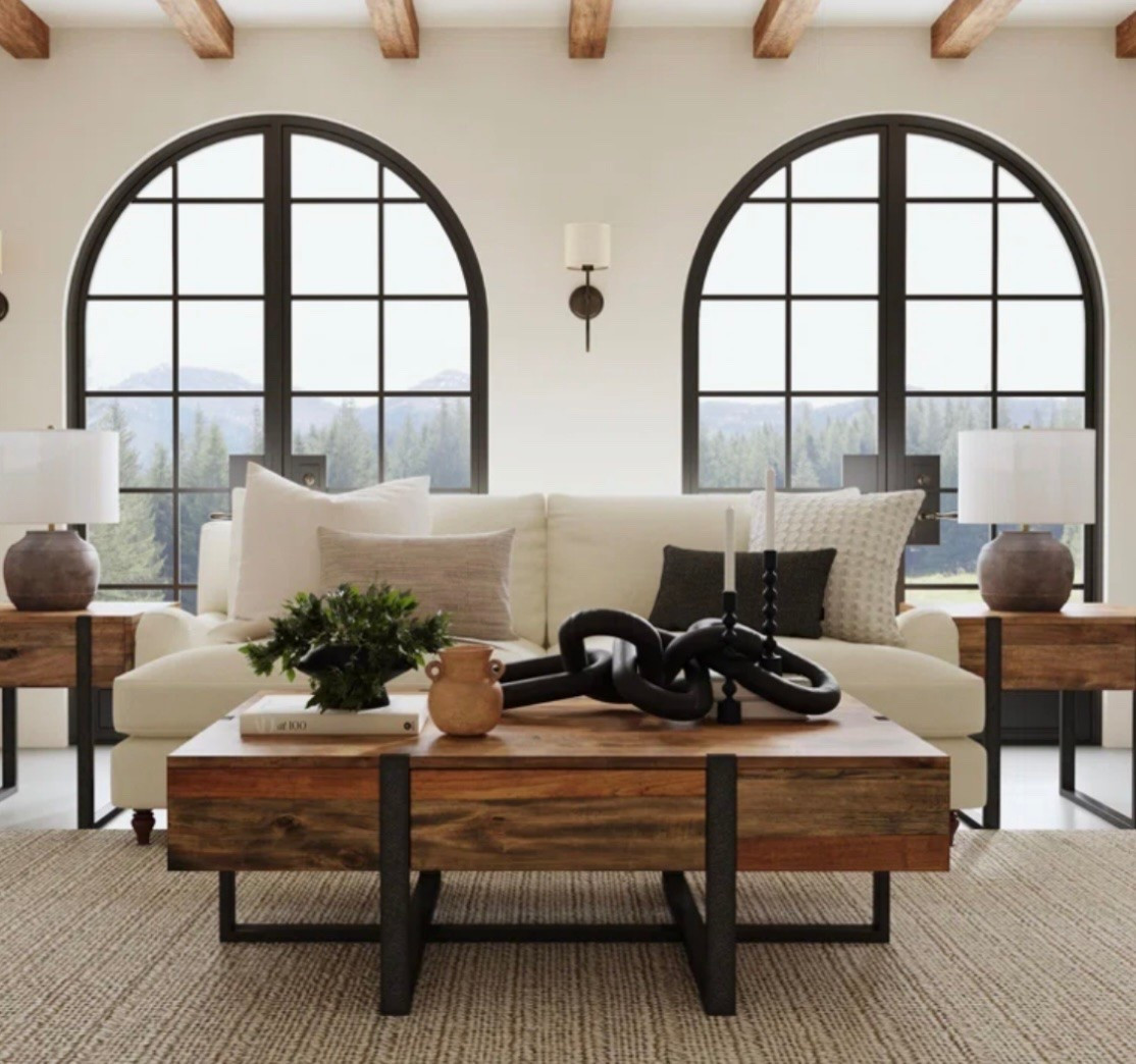 A little modern rustic feel. Love this coffee table. On dale 🤎

#LTKHome #LTKSaleAlert