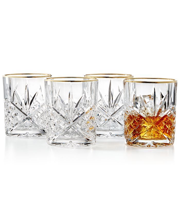 Godinger Dublin Gold  Double Old Fashioned Glasses, Set of 4 & Reviews - Glassware & Drinkware - ... | Macys (US)