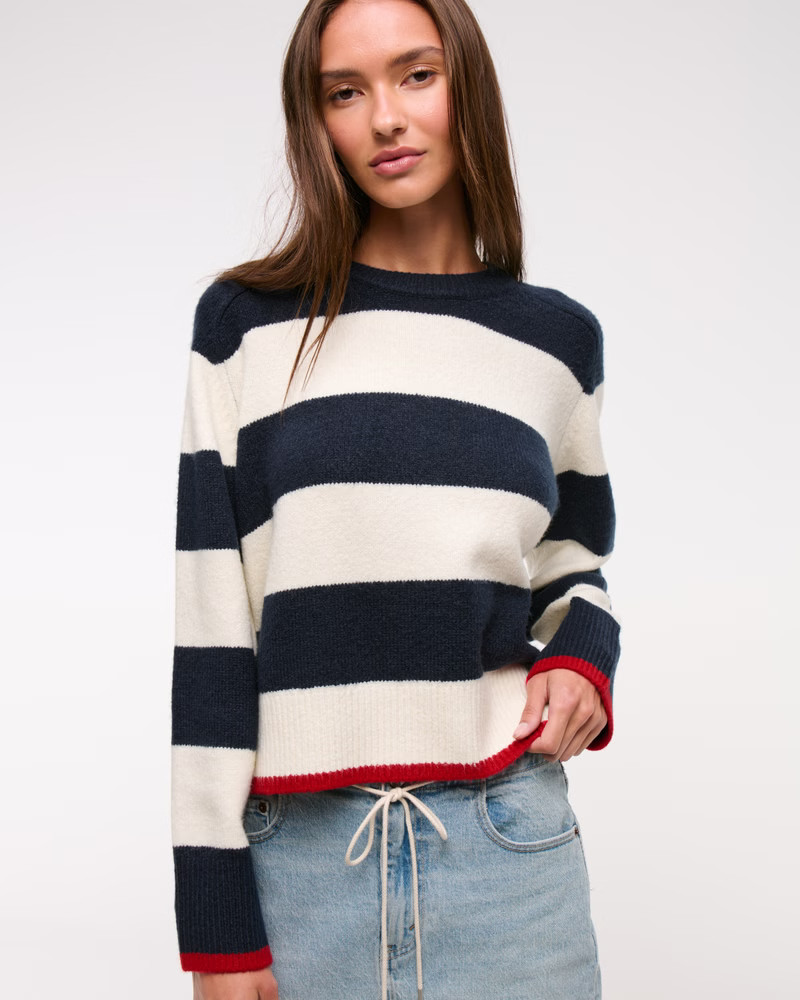 The A&F Madeline Striped Crew Sweater | Abercrombie & Fitch (US)