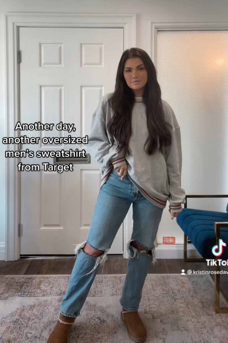 Goodfellow Men’s Pullover Sweatshirt 
Ripped Dad Jeans 
Ugg Tazz Slippers

 

#LTKshoecrush #LTKstyletip