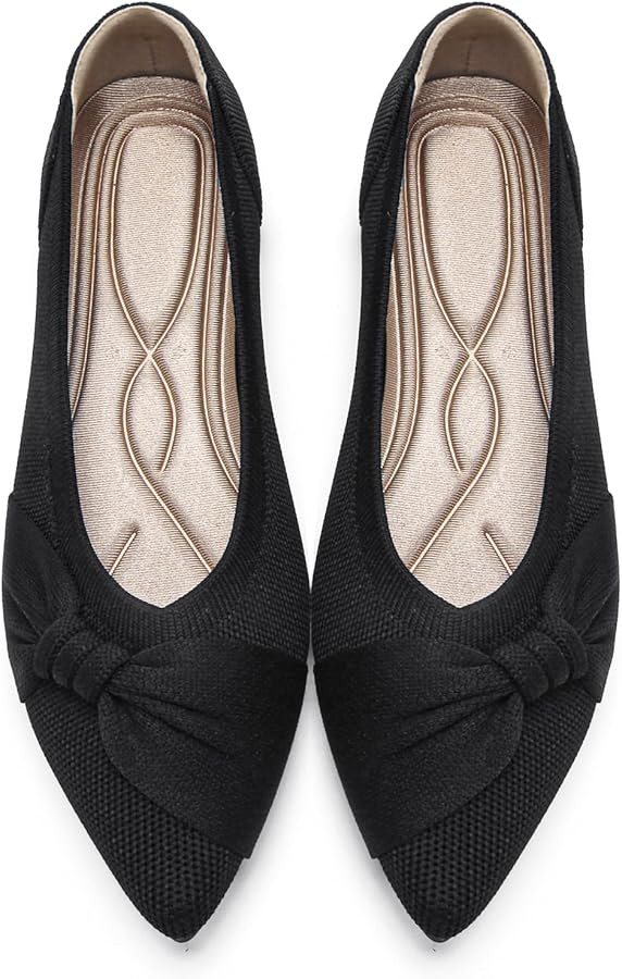 Pointed Toe Flats for Women Ballet Flats Comfortable Dressy Knit Lightweight Casual for Work Offi... | Amazon (US)