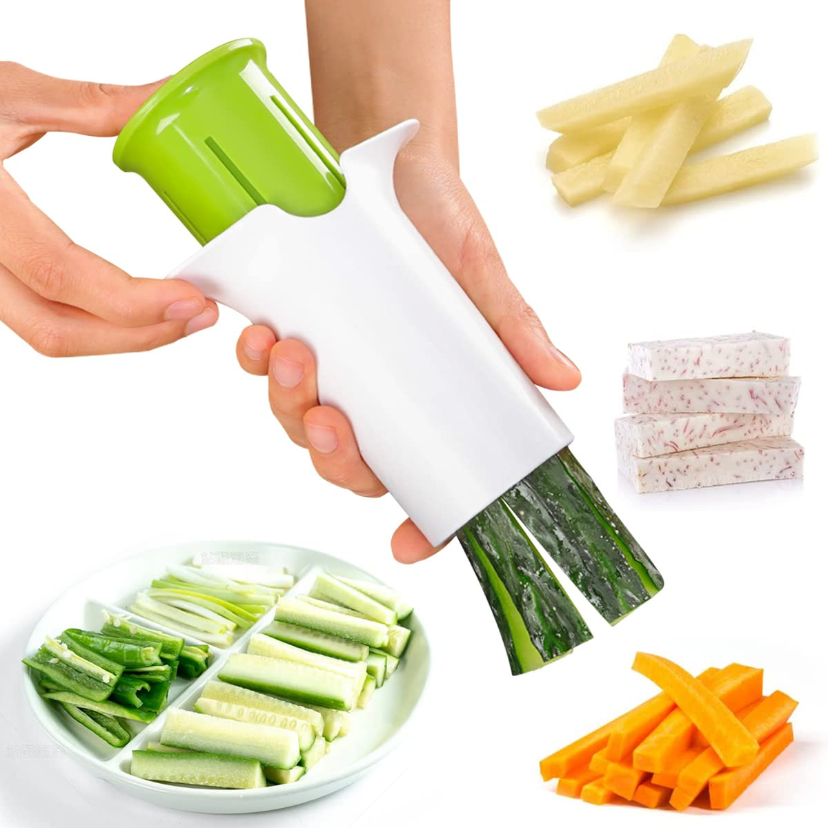 Creative Small Tool Fruit Slicer, Everyday Fruit and Veggie Divider with Stainless Steel Blades for Fruit Evenly Into 6 Parts, Multi-Function Kitchen Tools for Cucumber Potato Strawberry Grape Cutter | Amazon (US)