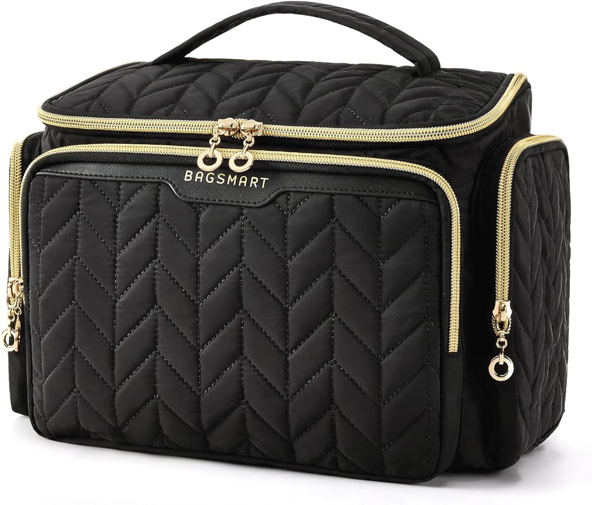 BAGSMART Travel Toiletry Bag, Large Wide-open Travel Bag for Toiletries, Makeup Cosmetic Travel B... | Amazon (US)