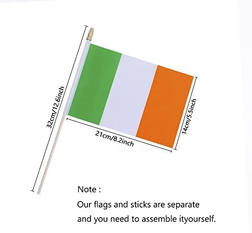 TSMD Ireland Stick Flag Irish Small Mini Hand Held Flags,5x8 Inch,12 Pack | Amazon (US)