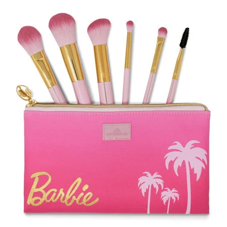 Impressions Vanity 6 PCs Barbie Malibu Makeup Brush Set with Pouch Soft Bristles Makeup Brushes | Walmart (US)