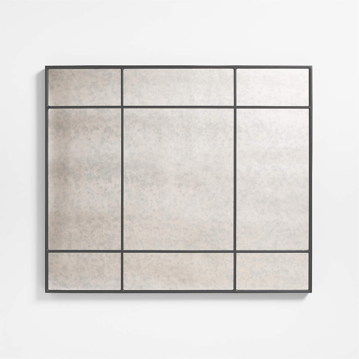 Navara Black Antiqued Wall Mirror 40"x47" | Crate & Barrel | Crate & Barrel