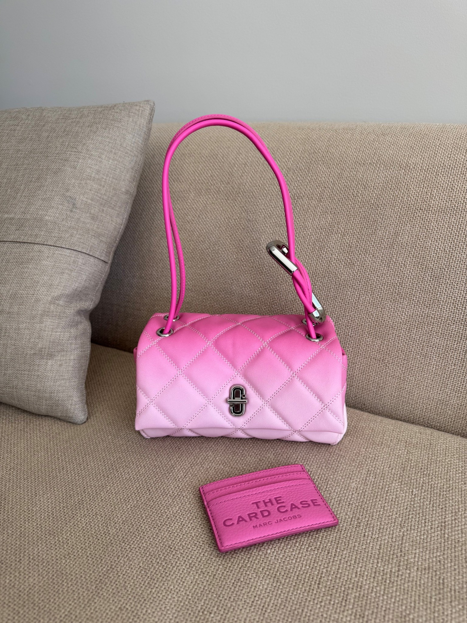Marc Jacob’s sale! Pink ombré quilted shoulder bag marked down from $395 to $197.60. Pink card case marked down from $75 to $45. 

#LTKOver40 #LTKGiftGuide #LTKSaleAlert