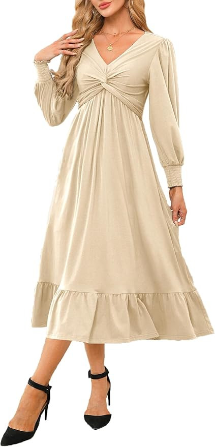 Dokotoo Womens 2024 Wrap Dress | V-Neck, Twist Knot | Amazon (US)