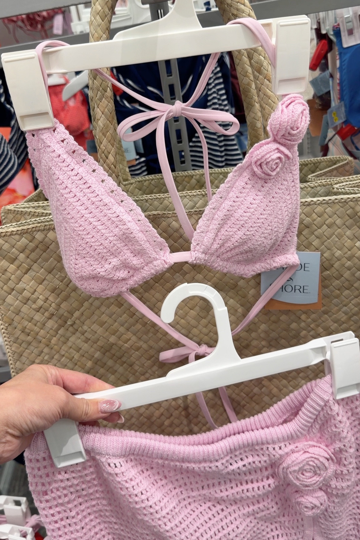 Target, pink, crochet, bikini, skirt, beach, pool, pink.

#LTKSaleAlert #LTKSwim