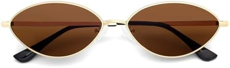 Retro Oval Sunglasses for Women Designer 2025 Womens Chic Sun Glasses Polarized 2025 Metal 90s AM... | Amazon (US)