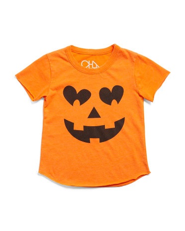 Big Girls Vintage Jersey Pumpkin Shirt Tail Tee | TJ Maxx
