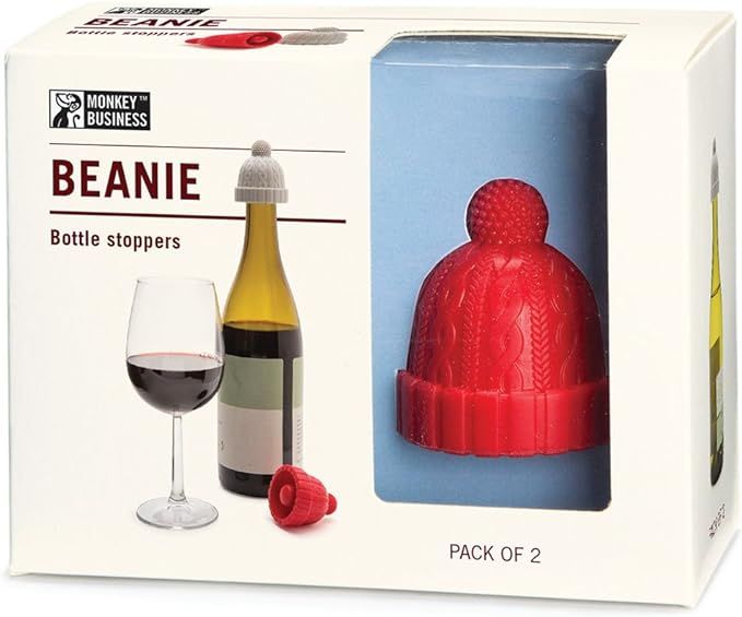 Beanie Cap Decorative Silicone Bottle Stopper in a gift box, Set of Two, Novelty Cork Replacement... | Amazon (US)