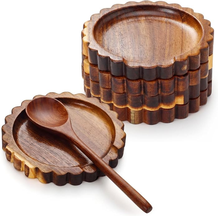 4 Scalloped Acacia Wood Spoon Rest for Stove Top, Classic | Amazon (US)