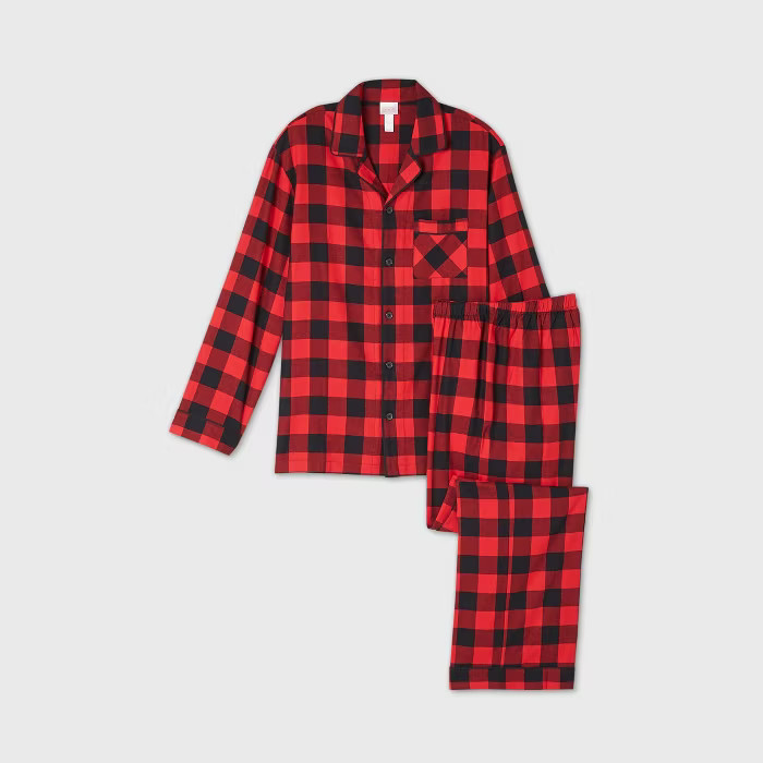 Men's Holiday Buffalo Check Flannel Matching Family Pajama Set - Wondershop™ Red | Target