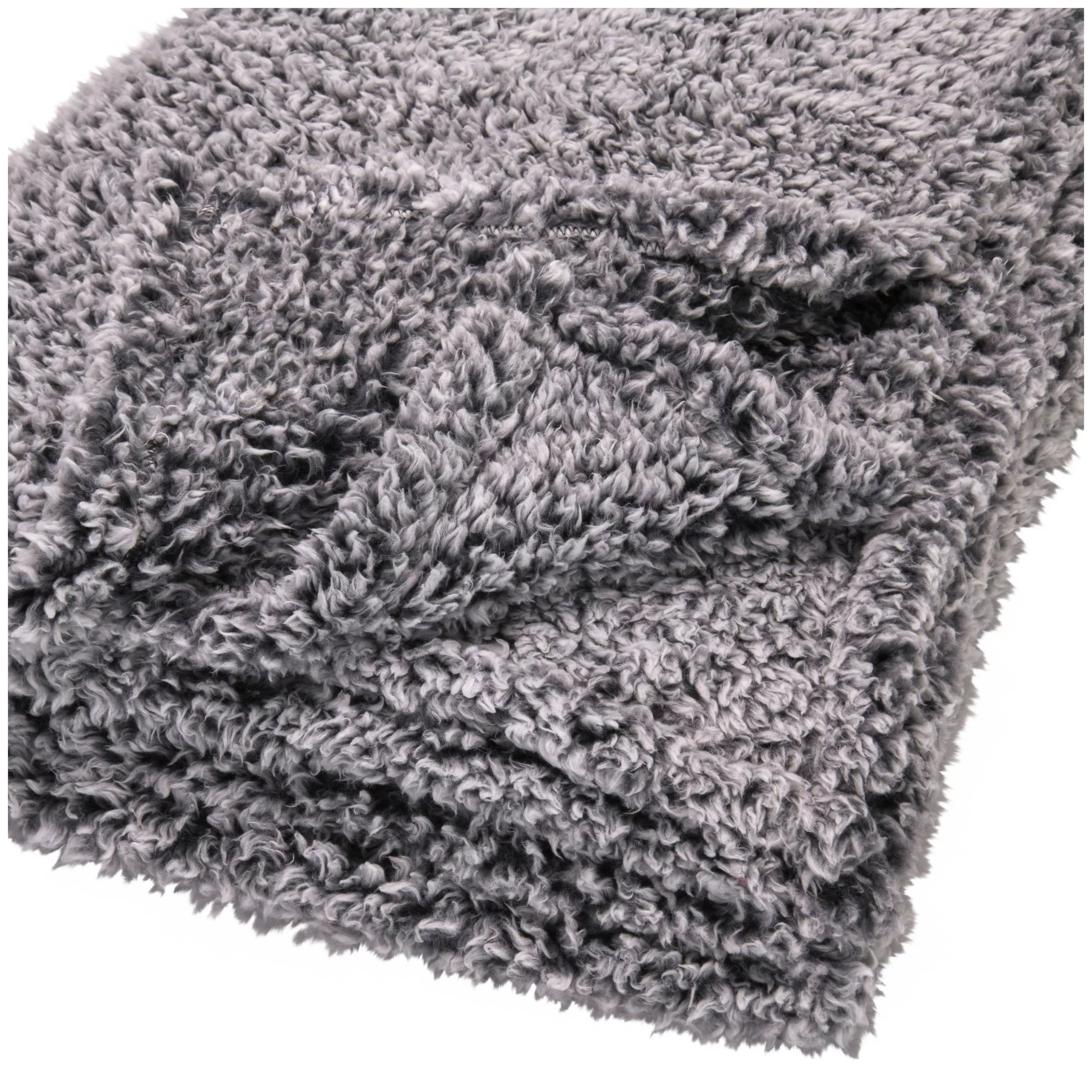 Mainstays Extra Plush Lightweight Sherpa Throw Blanket, 50" X 60", Gray - Walmart.com | Walmart (US)