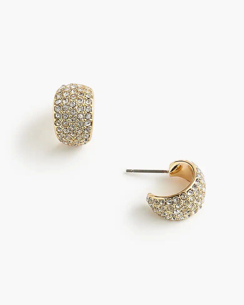 Pavé hoop earrings | J.Crew Factory