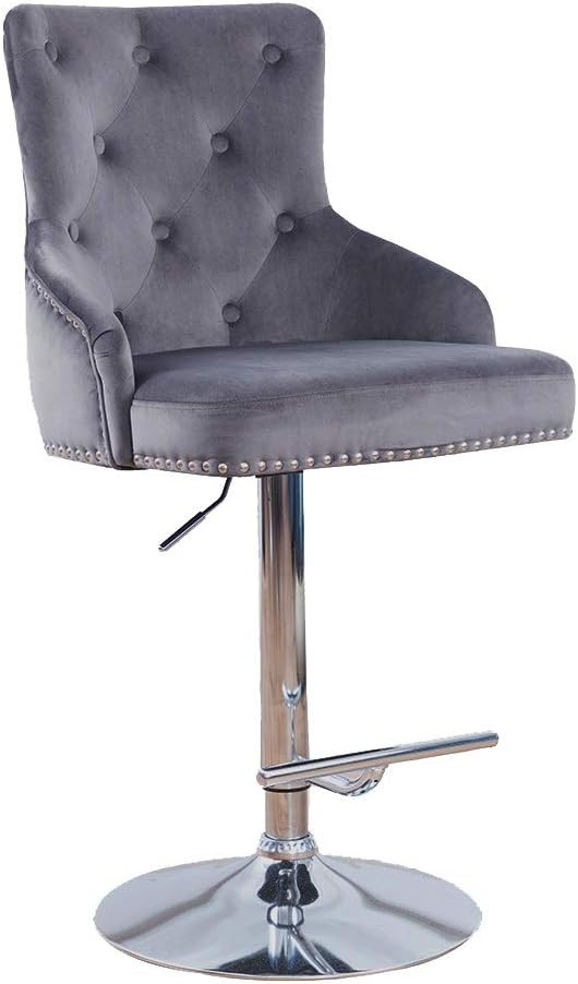 DMF Furniture Velvet Bar Stools Chairs with High Back Arms, Height Adjustable in Kitchen Dining C... | Amazon (US)