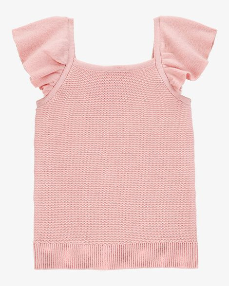 Toddler Girl Flutter-Sleeve Rib Tank - Pink | Carter's Inc
