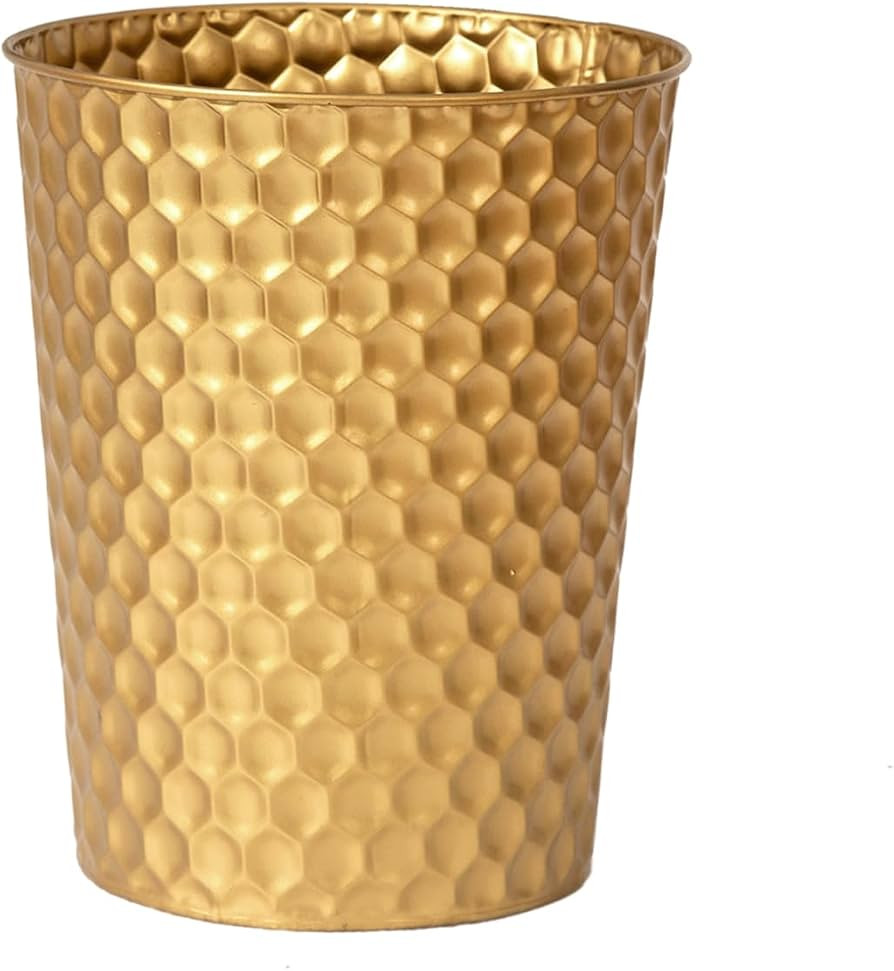 Venalys Small Metal Trash Can Wastebasket, Decorative Honeycomb Garbage Can Waste Basket, Modern ... | Amazon (US)