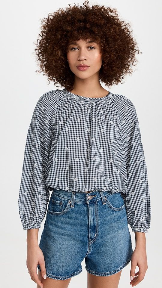 Embroidered Button Back Shirt | Shopbop