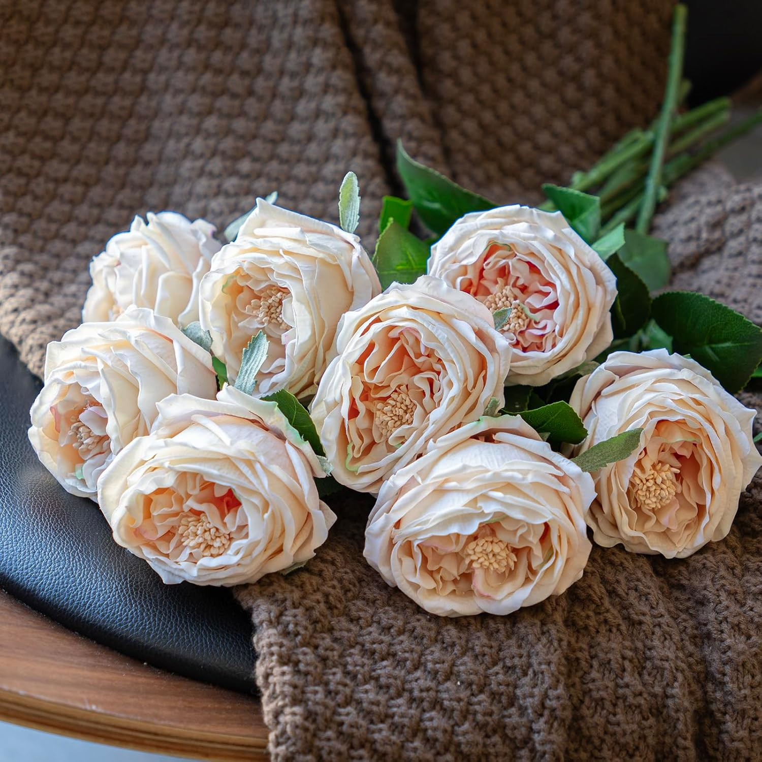 Fake Flowers for Decoration Home Decor Real Touch Artificial Flowers Austin Rose Peony Latex Fake... | Amazon (US)