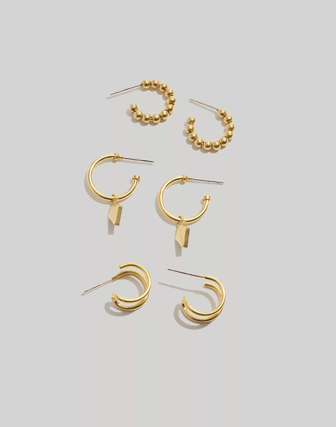 Three-Pack Collector Hoop Earring Set | Madewell