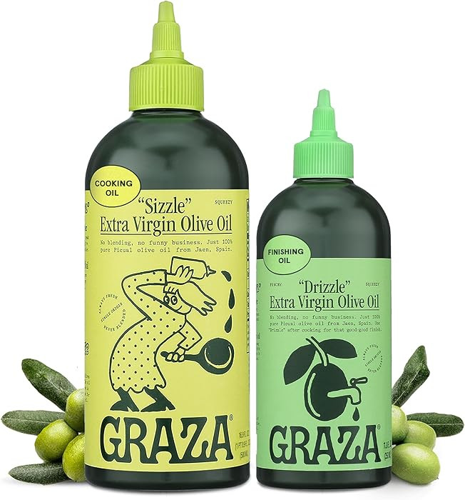 Graza Extra Virgin Olive Oil Variety Pack, Sizzle & Drizzle - High Polyphenol Peak Harvest EVOO C... | Amazon (US)