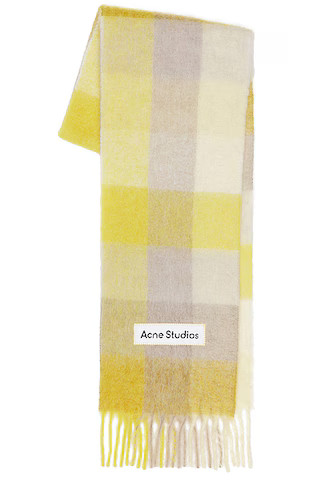 Acne Studios Vally Scarf in Beige & Yellow | FWRD | FWRD 