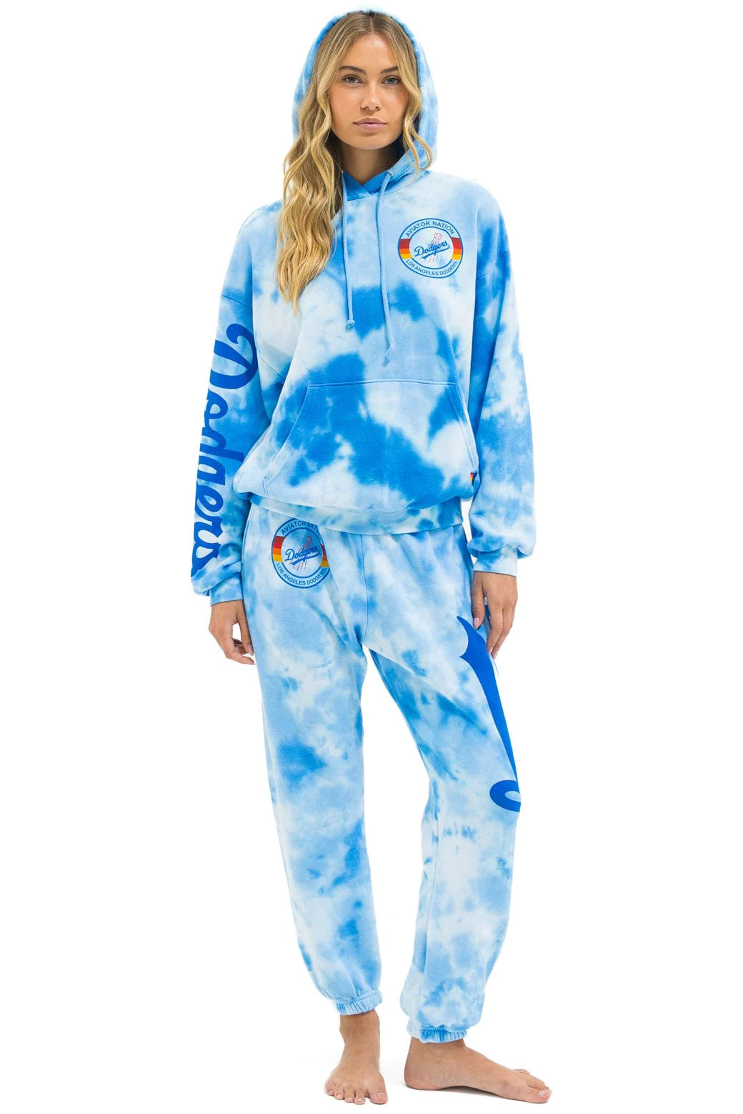 LOS ANGELES DODGERS HAND DYED SWEATPANTS - TIE DYE BLUE | Aviator Nation