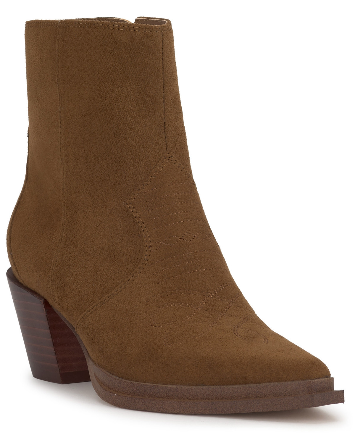 Jessica Simpson Women's Helvona Western Ankle Booties - Safari Brown Suede | Macy's