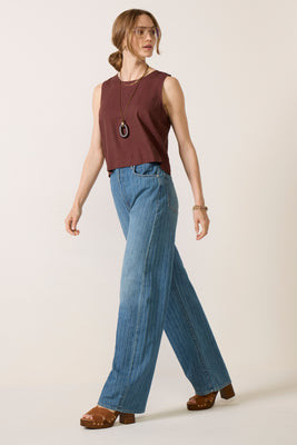 MOTHER Women's The Lasso Sneak Jeans, Size 27, Blue | Evereve