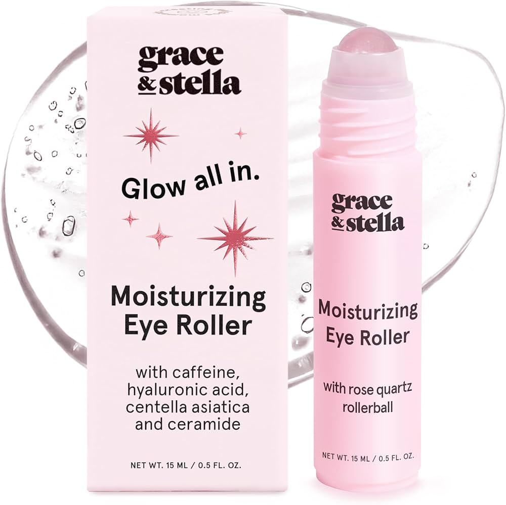 grace & stella Under Eye Brightener with Rose Quartz Rollerball - Centella Asiatica & Caffeine Un... | Amazon (US)