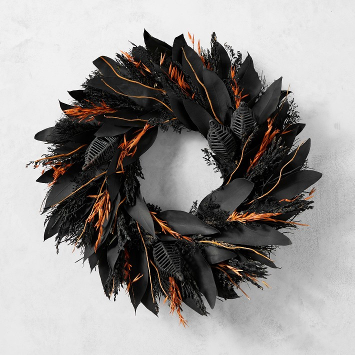 Phantom Jack Halloween Live Wreath, 20" | Williams-Sonoma