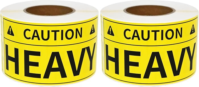 L LIKED Caution Heavy Sticker, 2 x 4 inch Yellow Heavy Special Handling Shipping Pallet Label Sti... | Amazon (US)