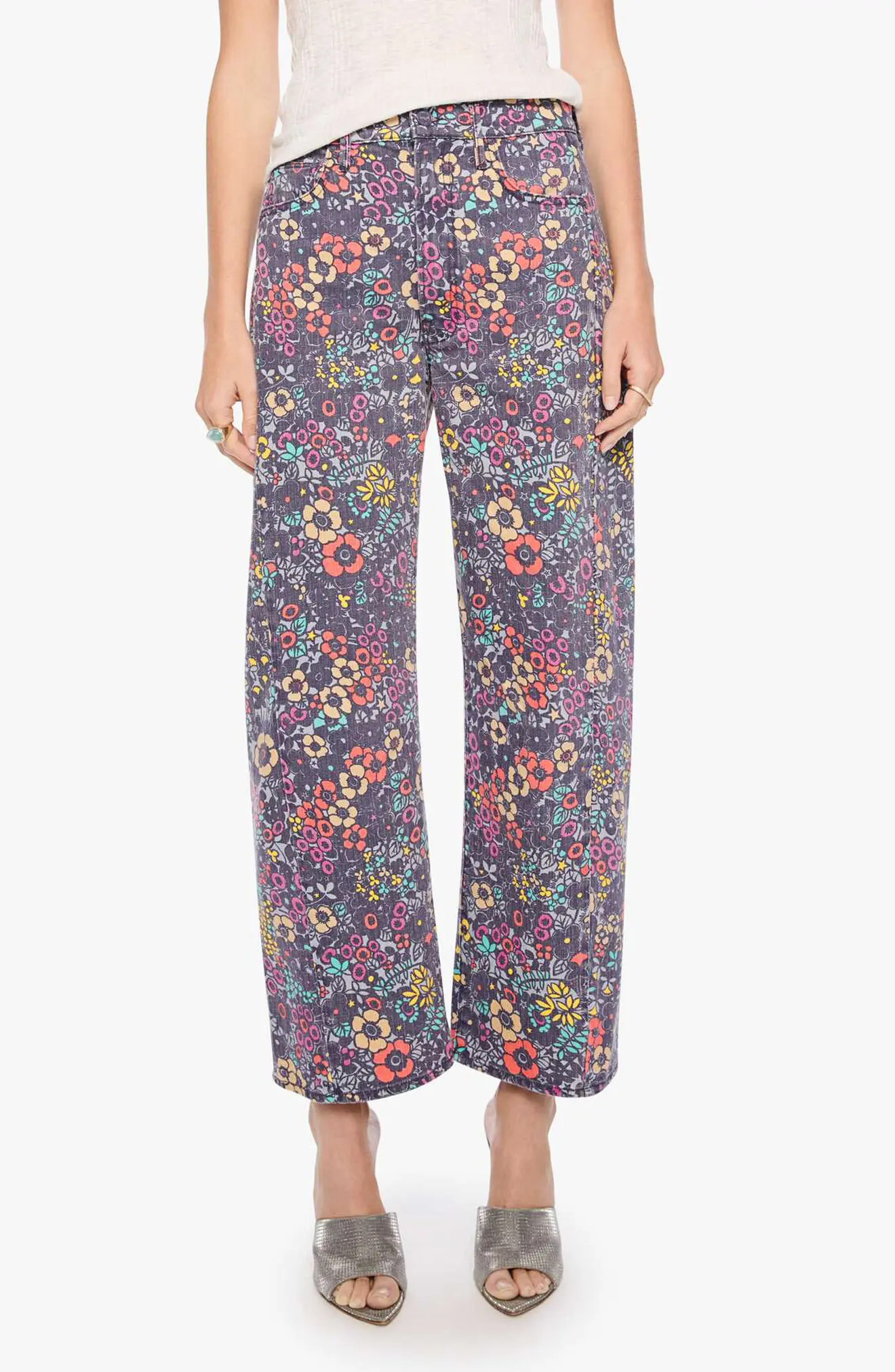 MOTHER The Half-Pipe Flood High Waist Crop Wide Leg Jeans (Women) | Nordstrom | Nordstrom