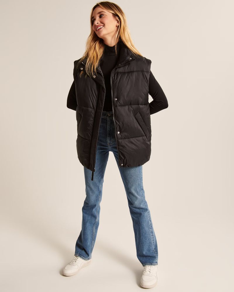 Oversized Quilted Puffer Vest | Abercrombie & Fitch (US)
