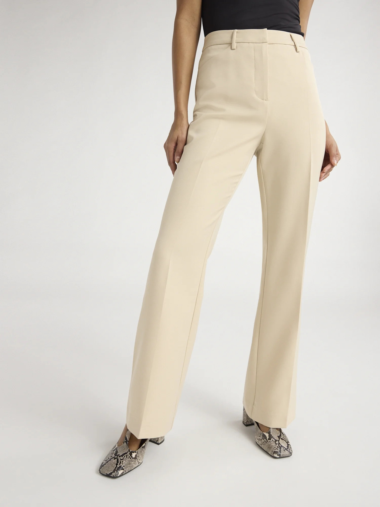 Scoop Women's and Women’s Plus Ultimate Crepe High Rise Bootcut Suit Pants, 32” Inseam, Sizes... | Walmart (US)