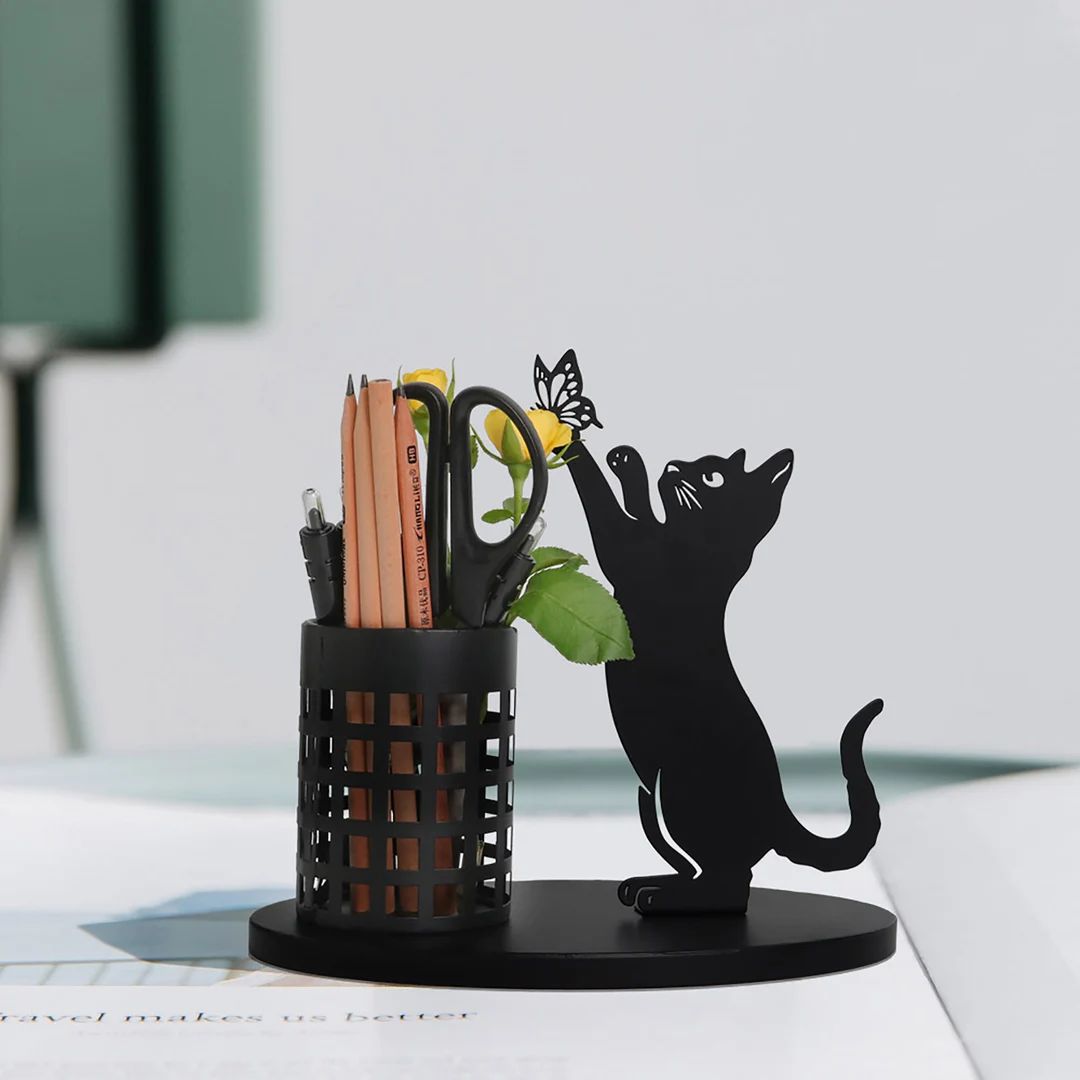 Black Cat Desk Accessories Pencil Holder for Desk, Pen Holder for Bedroom / Office Supplies, Cute... | Etsy (US)