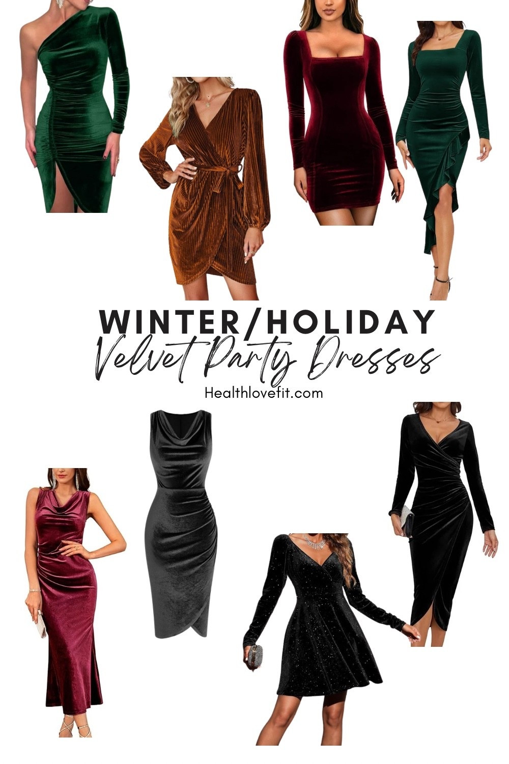 Velvet dresses for your winter, holiday or Christmas parties. They have short or long length, as well as sleeveless and long sleeve. 

Tags: Christmas outfit, holiday party outfit, winter party outfit, winter wedding outfit, velvet dresses, long sleeve velvet dress, sleeveless velvet dress, party dress

#LTKHoliday #LTKGiftGuide #LTKSeasonal