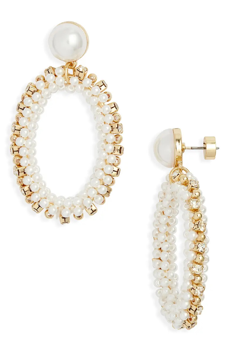 Faux Pearl & Rhinestone Drop Earrings | Nordstrom