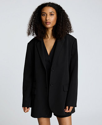 Kenneth Cole Women's Luxe Twill Two-Button Boyfriend Blazer - Macy's | Macy's