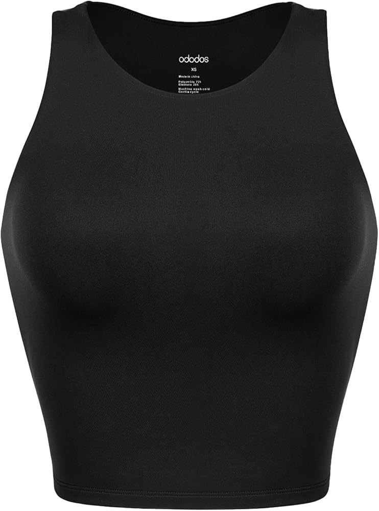 ODODOS Cloud Feeling High Neck Crop Tank for Women Double Layer Sleeveless Casual Yoga Cropped To... | Amazon (US)