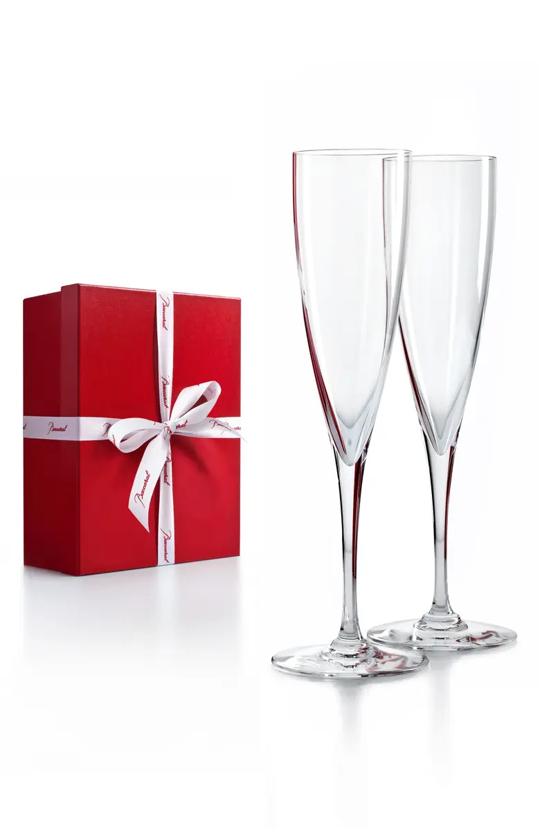 Dom Pérignon Set of 2 Lead Crystal Champagne Flutes | Nordstrom