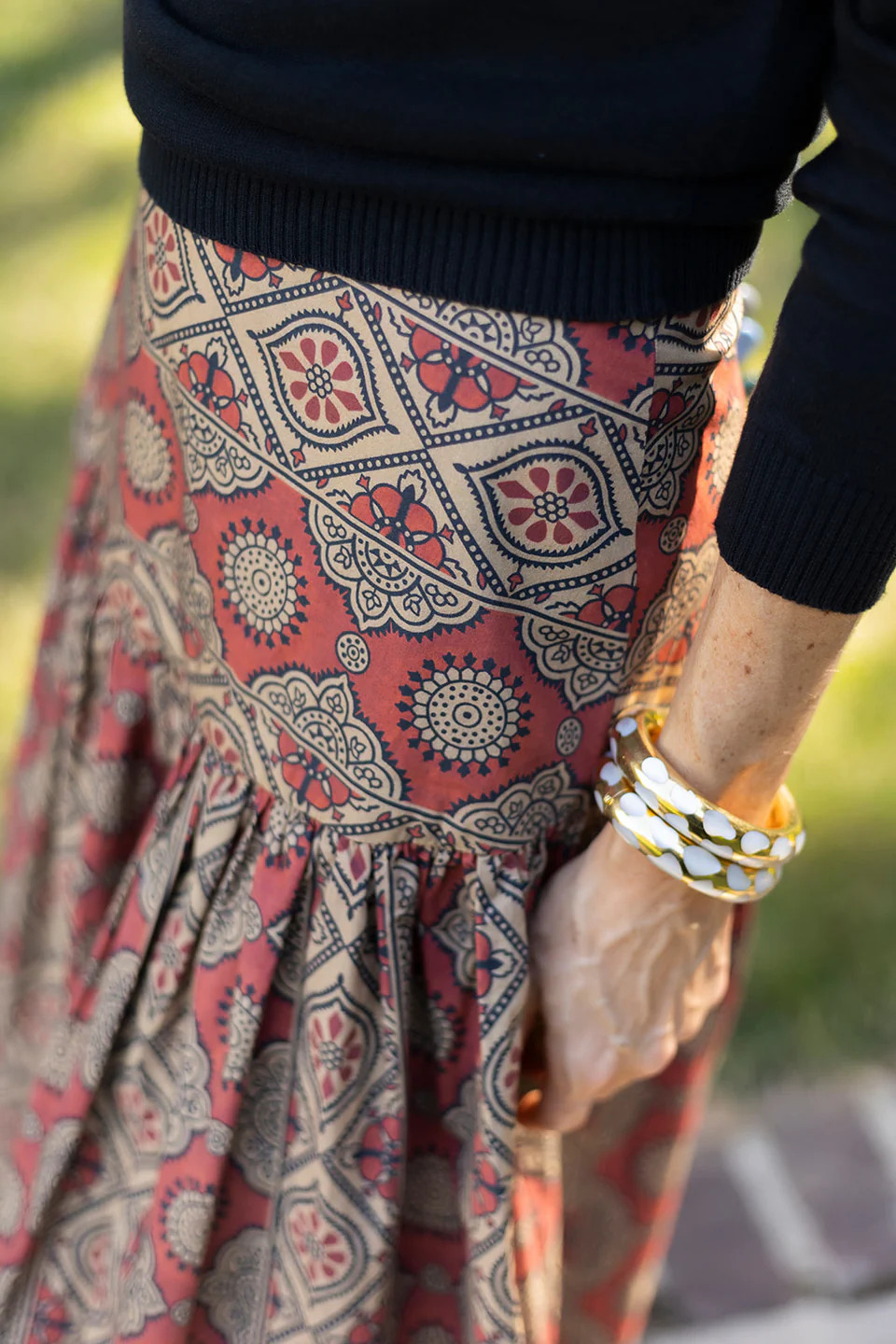 Luna Skirt - Clay Palazzo Tile | Julia Amory