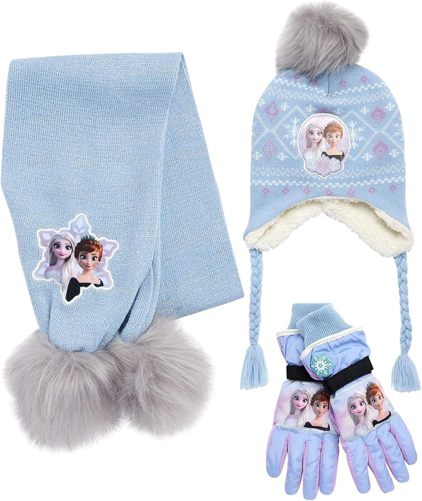Disney Girls' Insulated Snow Glove Set – Minnie Mouse or Frozen Winter Hat, Scarf, and Mitten o... | Amazon (US)