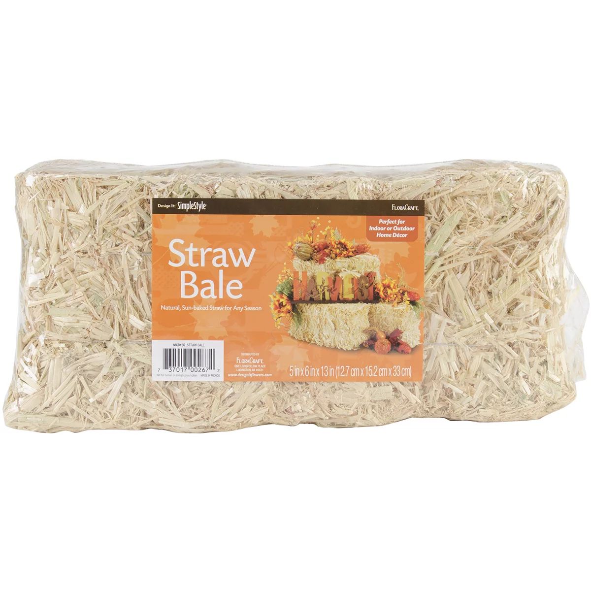 Straw Bale 6" x 5" x 13" - Natural | Walmart (US)