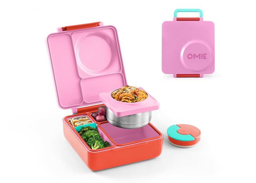 OmieBox Bento Box for Kids - Insulated with Leak Proof Thermos Food Jar - 3 Compartments, Two Tem... | Amazon (US)