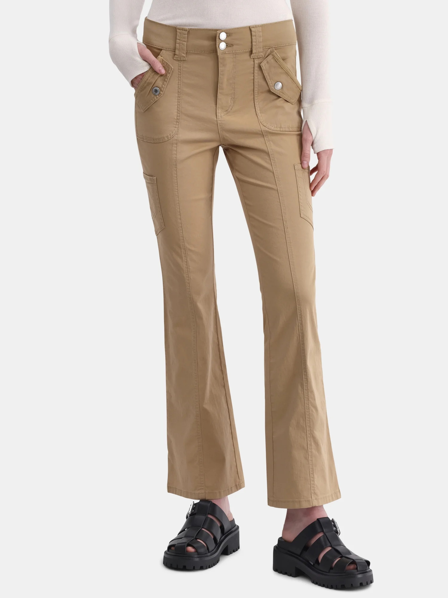 No Boundaries Utility Flare Jeans, 31.5" Inseam, Women’s | Walmart (US)